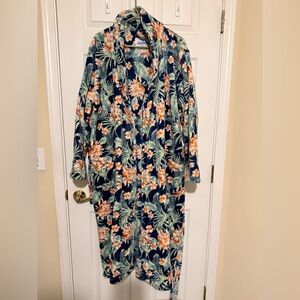 Chubbies Tropical Floral Mens Robe - Navy and Orange